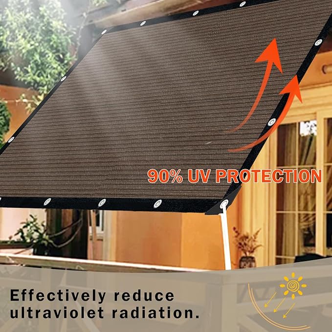 Sun Shade Cloth with Grommets,90% UV Protection Shade Fabric,Pergola Shade Co...