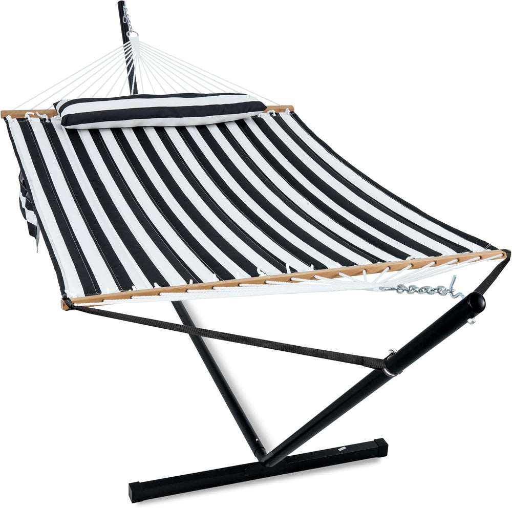 GAFETE 2 Person Hammock with Stand for Outside, Heavy Duty Steel Stand
