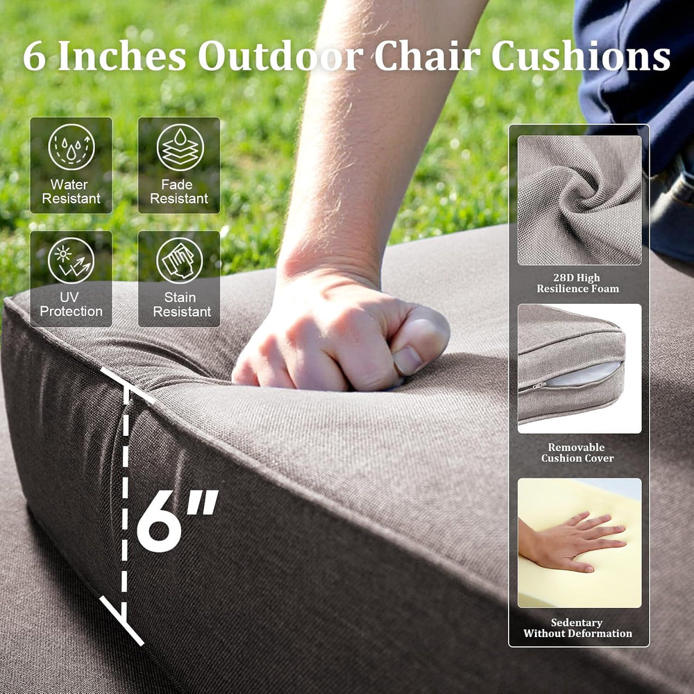 Luxury Outdoor Swivel Rocker Patio Chairs Set of 3, High Back Swivel Patio Ch...