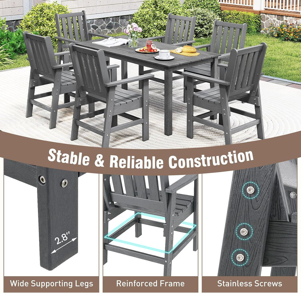 Tangkula Patio Dining Chairs Set of 2, HDPE All Weather Outdoor Chair with Wi...
