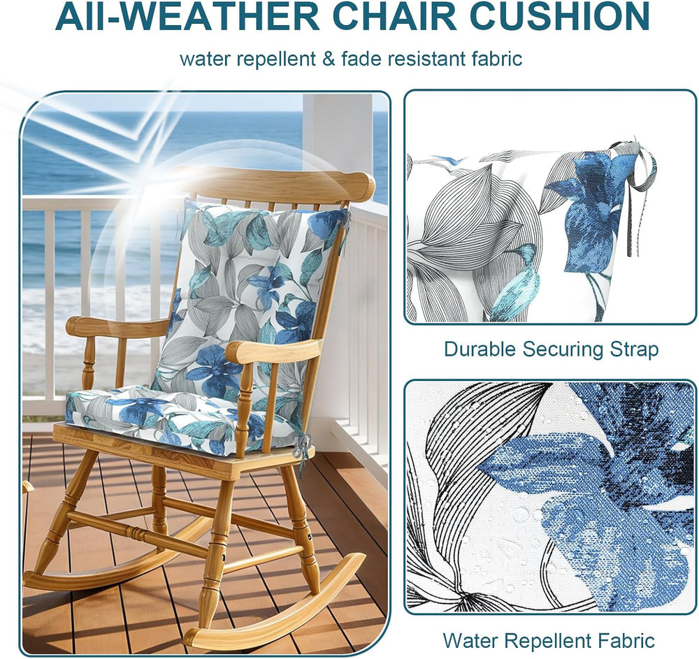 DYTXIII Set of 2 Rocking Chair Cushions for Outdoor/Indoor Use,Water Resistan...