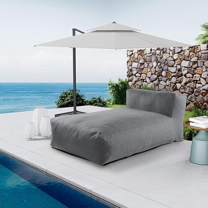 Outdoor Bean Bag Lounger Chair, Big Comfy Outdoor Daybed for Sunbathing and T...