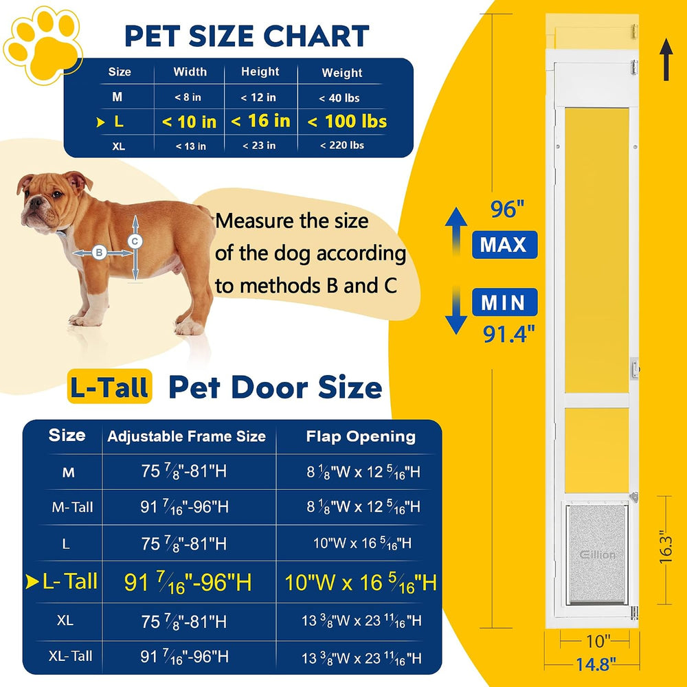 Large Dog Door for Sliding Glass Door, Openable Doggy Door for Sliding Glass ...