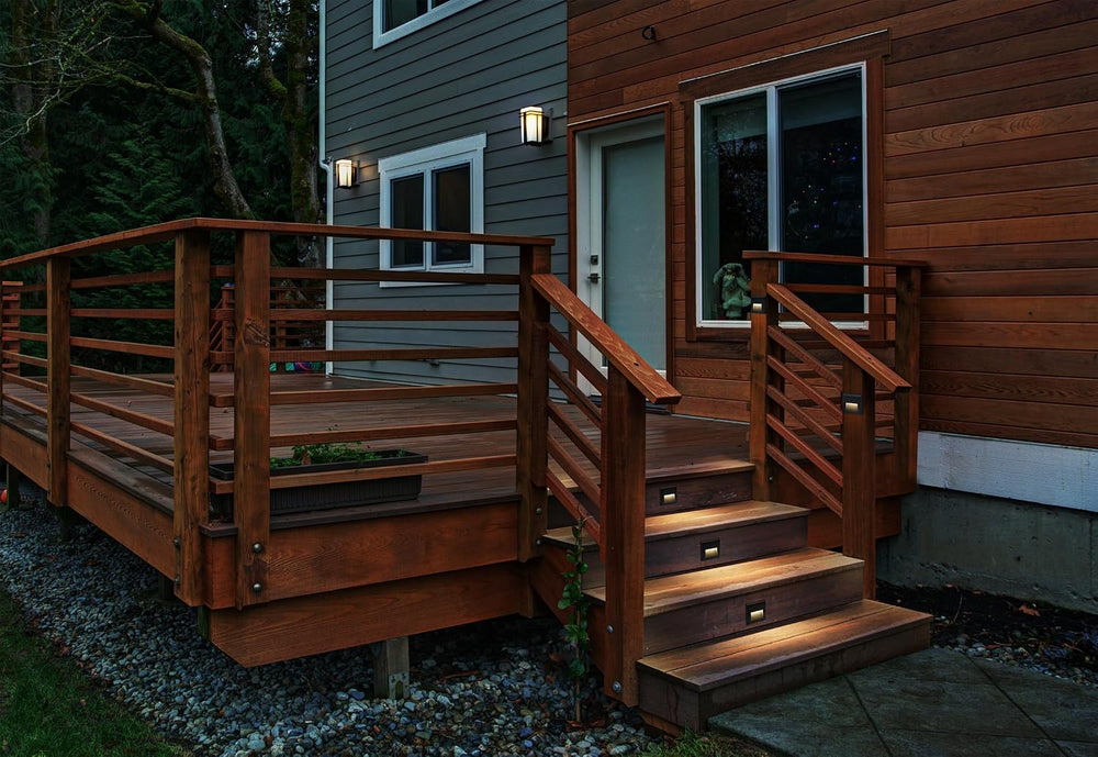 GKOLED 6-Pack Slim Square Low Voltage Deck Post Lights, Outdoor Step Light