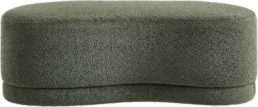 Modway Nimbus 48 Inch Curved Ottoman Bench in Sage - Soft Fabric Chenille Ott...