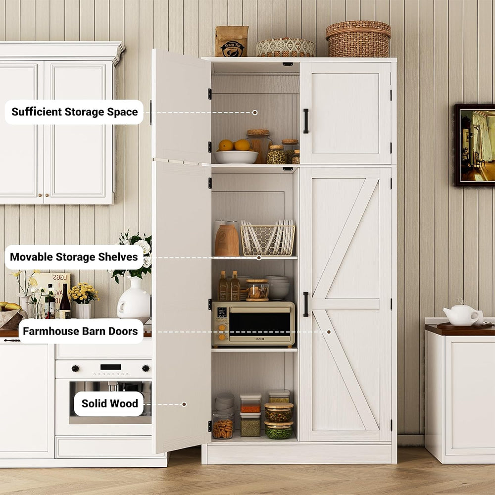 Unikito 71” Tall Kitchen Pantry Cabinet with Adjustable Shelves, 2 Pack