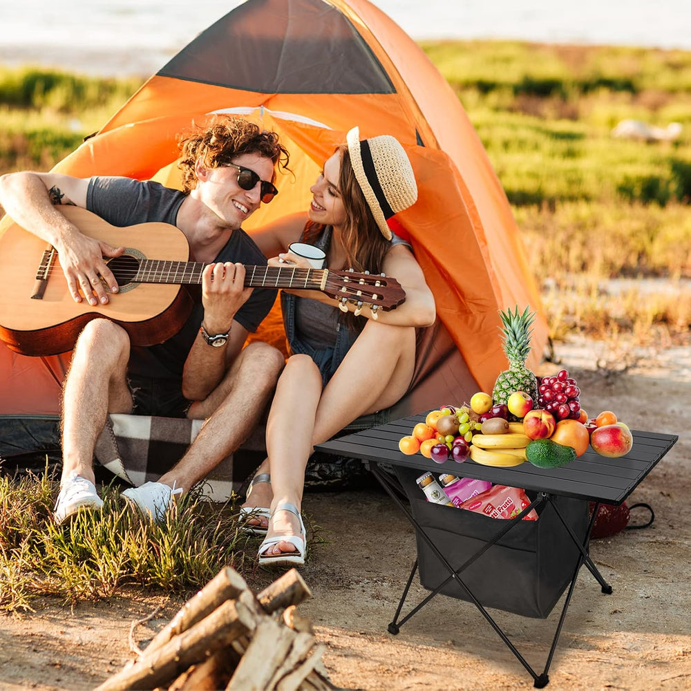 Foldable Camping Side Table, Ultralight Small Beach Table Aluminum, Portable ...