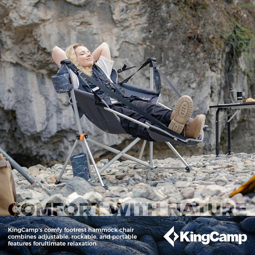 KingCamp Hammock Chair with Footrest, Heavy Duty Swinging Chairs 400lbs