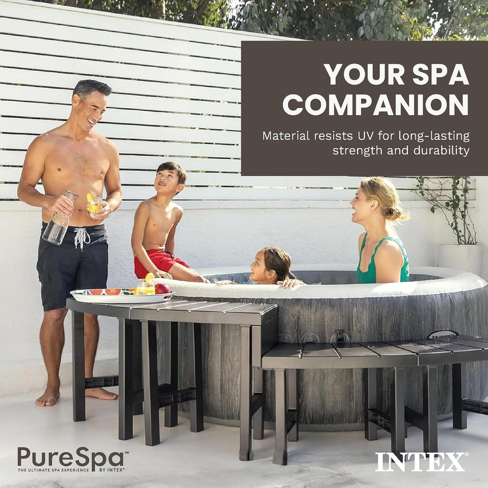 Intex PureSpa Bench Set for 4 Person Round Hot Tub Spas with 77in Diameter