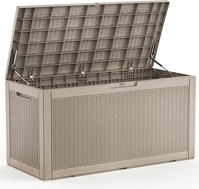 ROJIK Outdoor Storage Housing Deck Box - Waterproof Patio Furniture, Garden T...