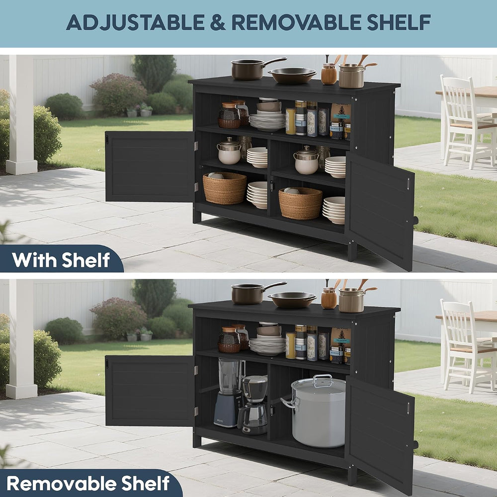 HIPS All-Weather Outdoor Storage Cabinet,Outdoor Sideboard with Magnetic Door...