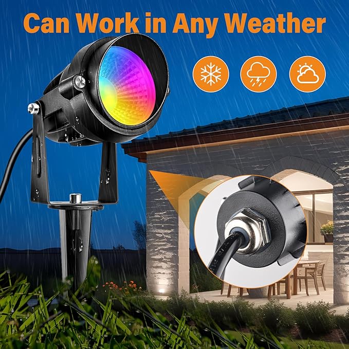 Low Voltage RGBW LED Landscape Lights Spot Lights Outdoor for Yard Garden Dec...