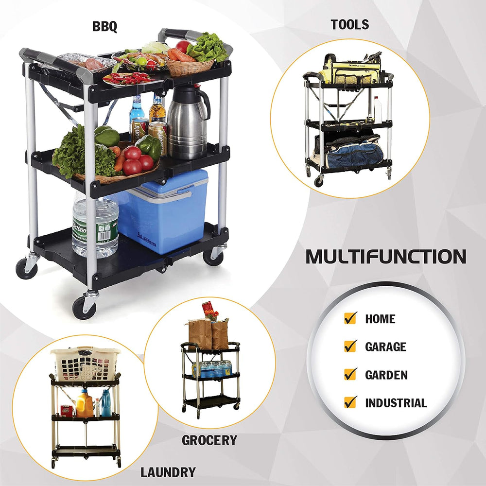Olympia Tools 85-188 Pack-N-Roll Folding Collapsible Service Cart, 150LB Capa...