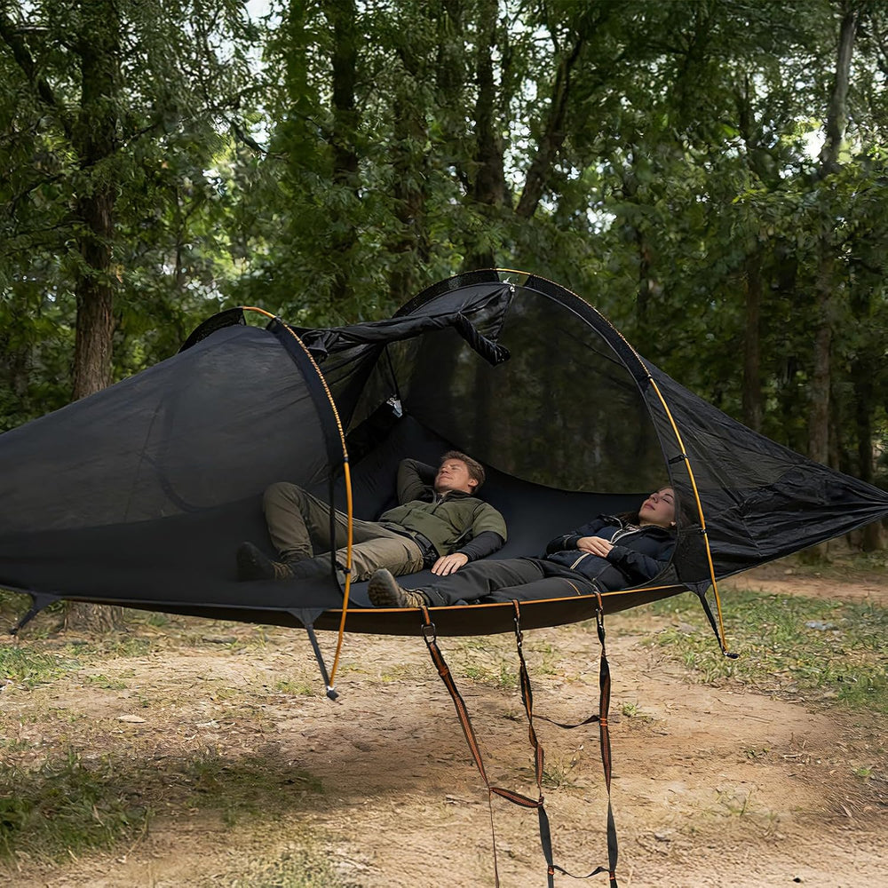 Night Cat Triangle Hammocks 2-Persons: Lay Flat 3 Point Hammock Tent with Bug...