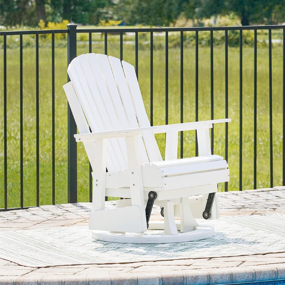 Signature Design by Ashley Outdoor Swivel Glider Adirondack Chair, White