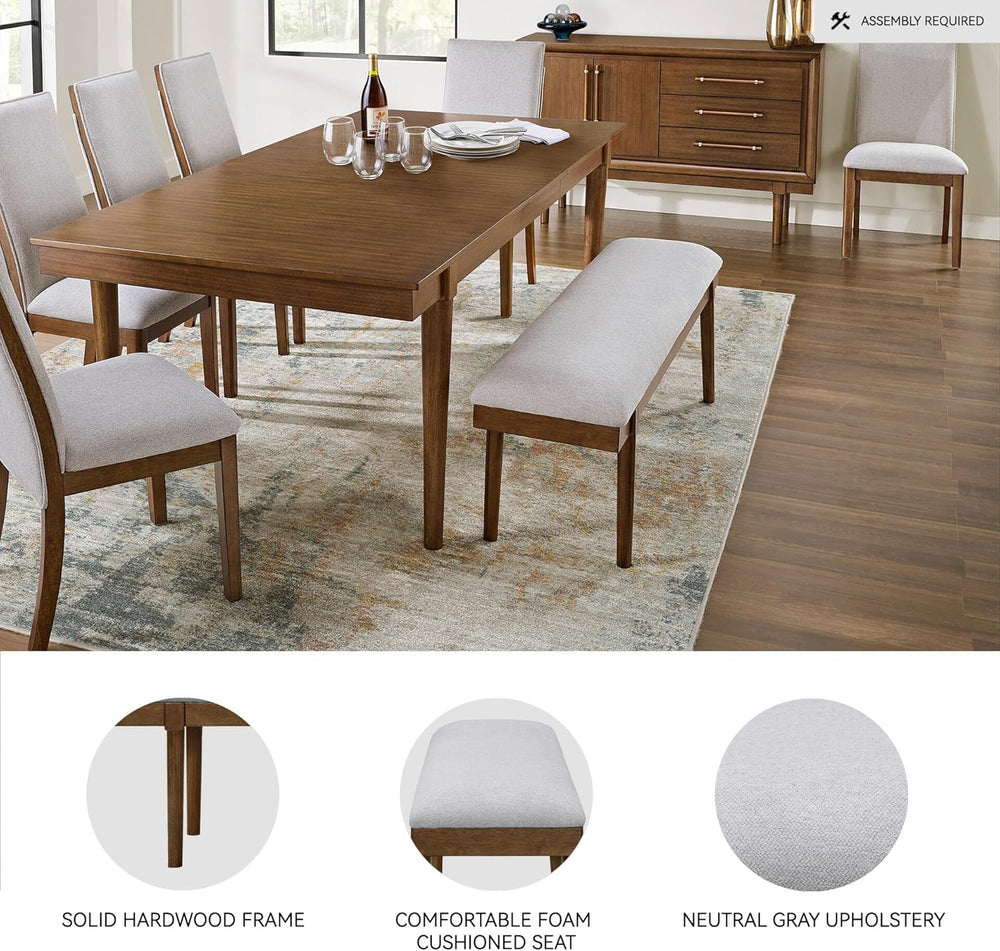 Signature Design by Ashley Dining Bench, 59" Backless Upholstered Wood