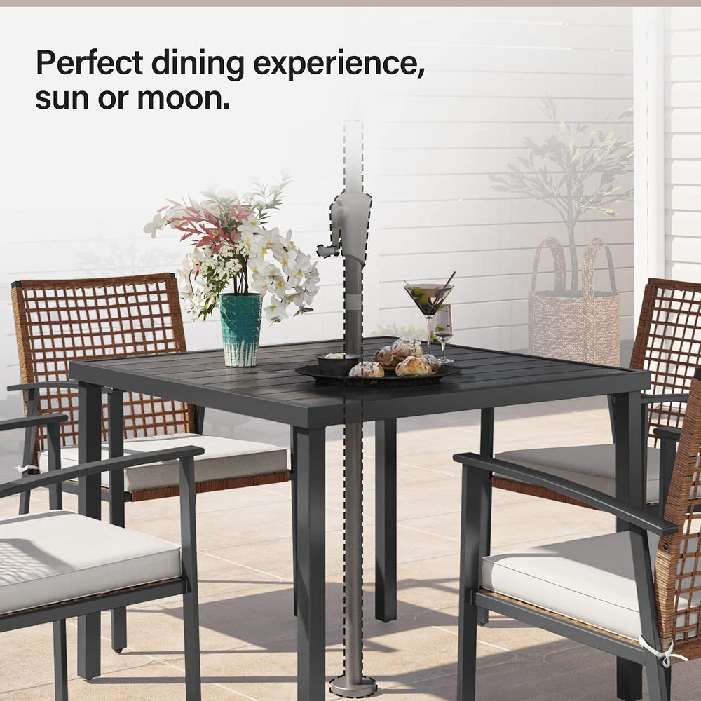 LAUSAINT HOME 5 Pieces Outdoor Patio Dining Set, Wicker Patio Furniture Set o...