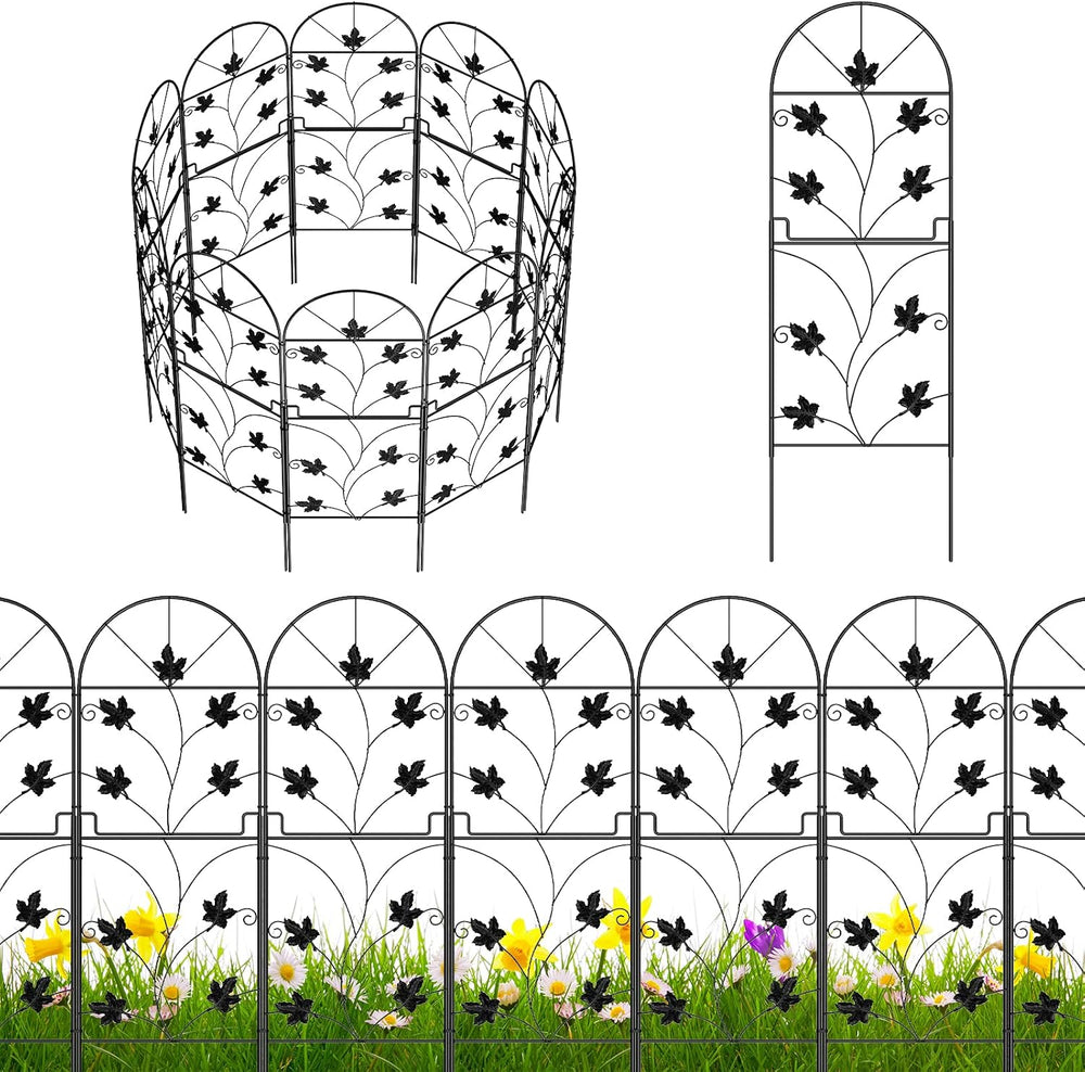 10 Pack Decorative Garden Fence Panels No Dig Fencing, Total 38in (H) x 10ft ...