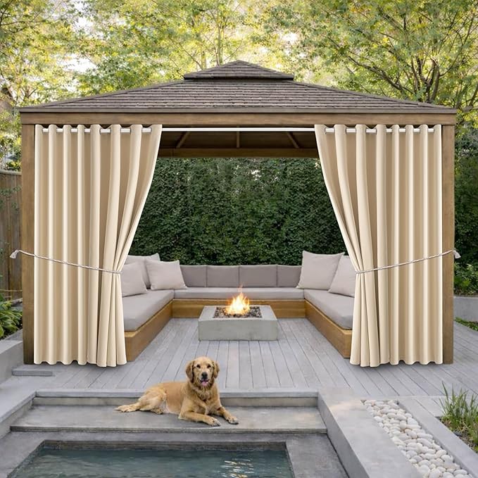 DIVA EN CAMINO DEC Waterproof Outdoor Curtain W105 x L95 - Grommet Top Sunlig...
