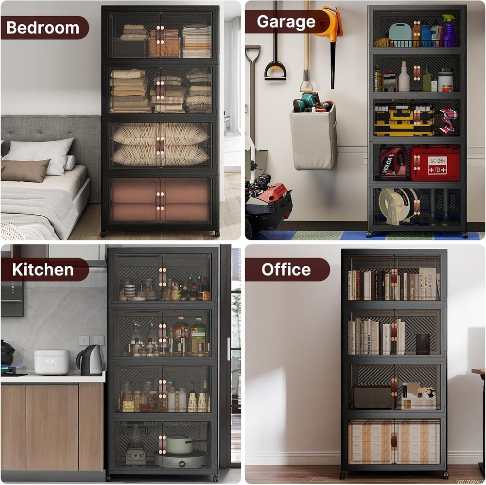 UAMFURI Stackable Storage Bins with Lids, 720QT Lockable Storage Cabinet