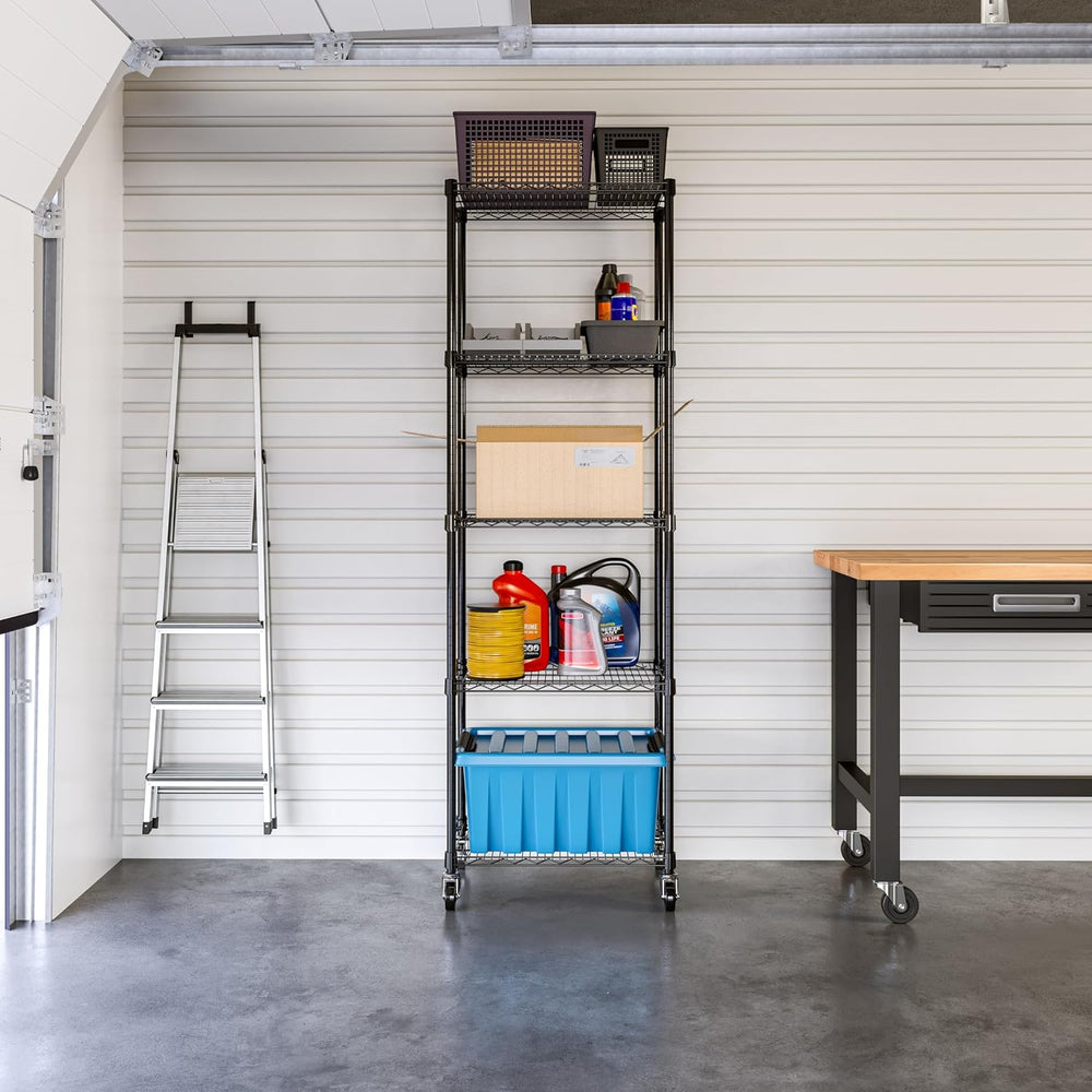 UltraDurable 5-Tier NSF Wire Shelving Unit, 24"W x 18"D x 75"H...