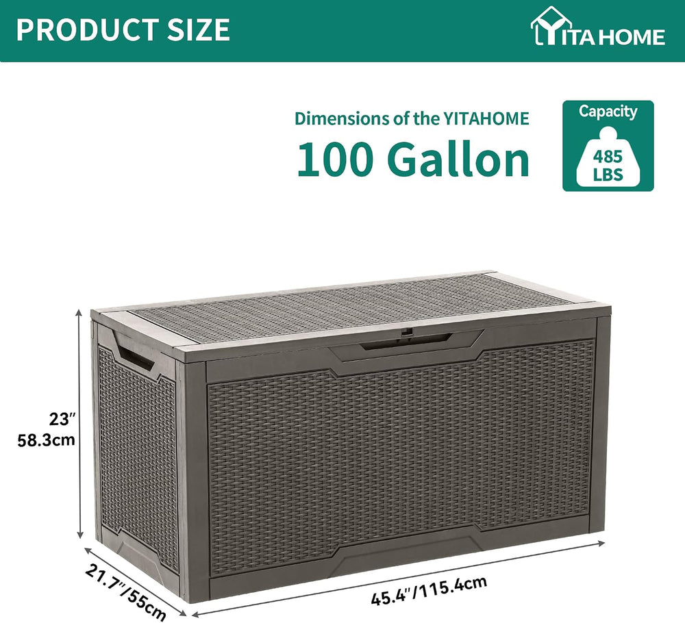 YITAHOME 100 Gallon Resin Deck Box