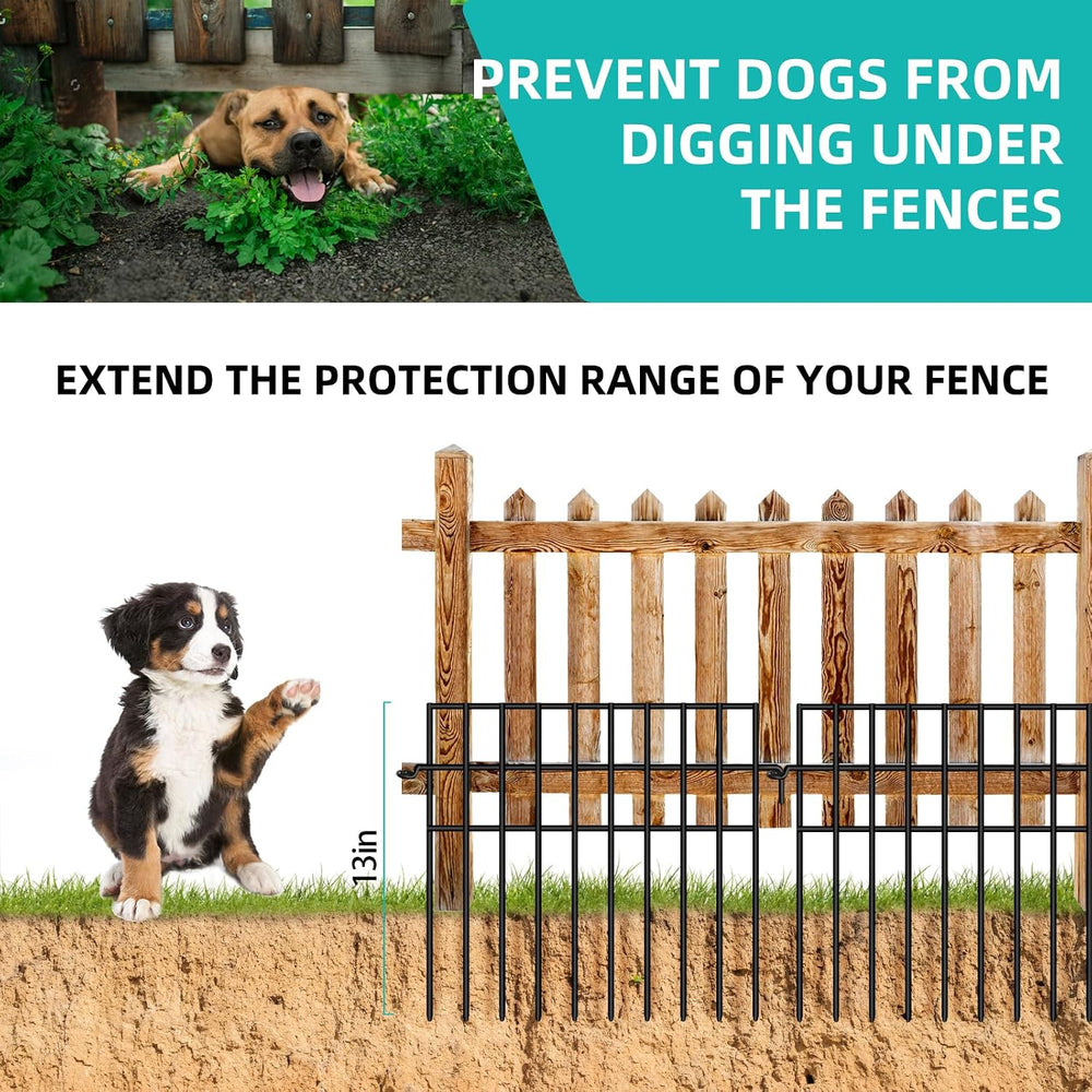 30 Panels Animal Barrier Fence, No Dig Fences, 13in(H) X 42.5ft(L) Garden Fen...
