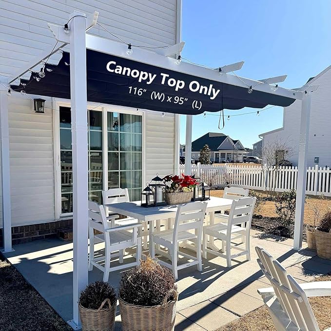 Pergola Shade Cover Replacement Canopy Top Compatible with 10 X 10 ft 6-Bar P...