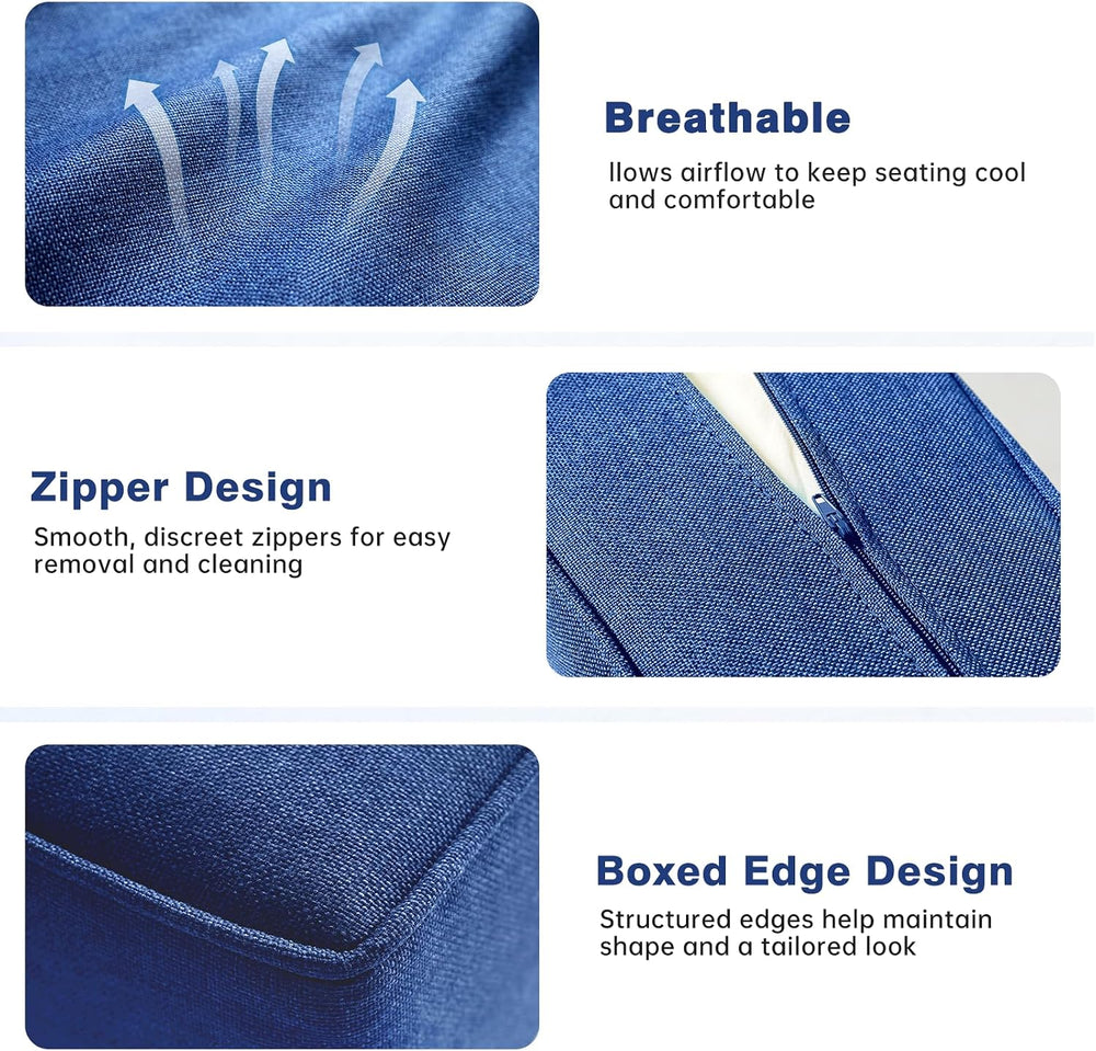 Luxury Outdoor Seat Cushion Set-22 x 24 x 6 Inch Outdoor Chair Cushions with ...