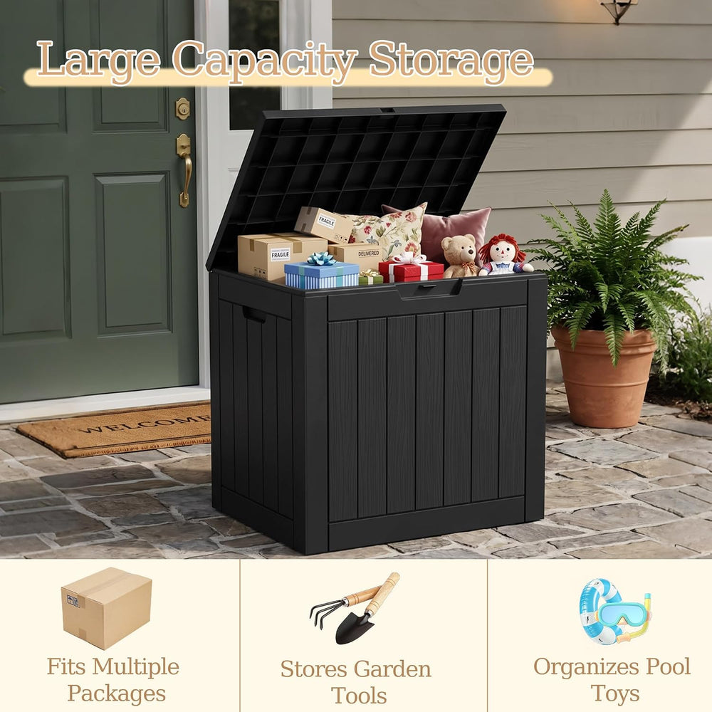 Outdoor Storage Box, 45 Gallon Upgraded Deck Boxes Outdoor Waterproof