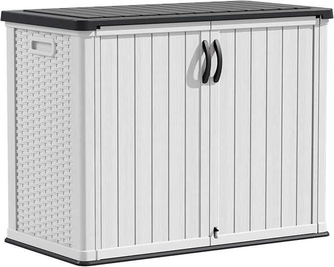 Devoko Outdoor Storage Cabinet 26 Cu Ft with Lockable Doors, Horizontal Stora...