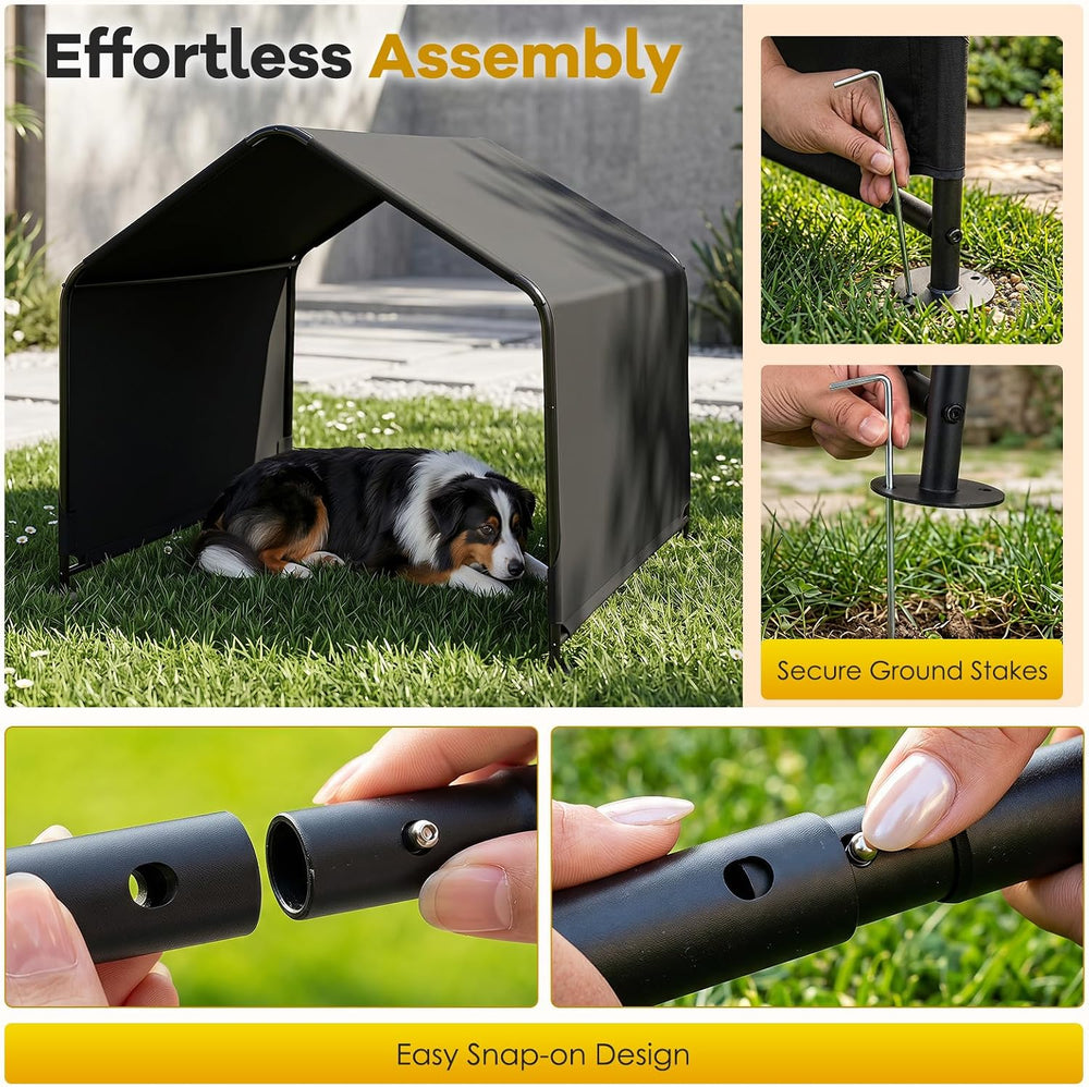 GIANTEX Outdoor Dog Shade Shelter with Waterproof Canopy, 4.2'x3.9'x3...