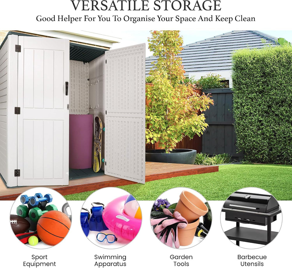 Outdoor Storage Cabinet, 52 Cu ft Resin Storage Box for Patio Garden Yard - W...
