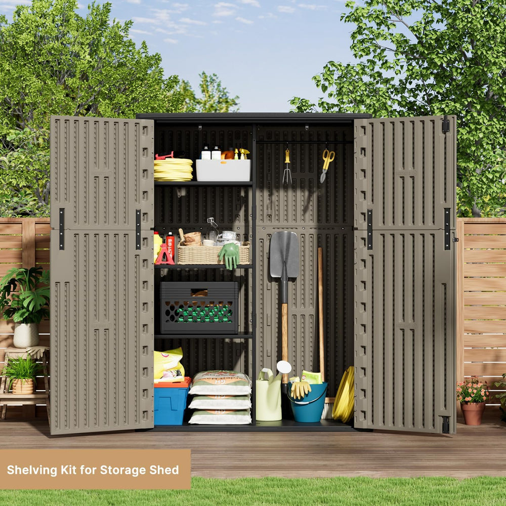 KINYING Outdoor Vertical Storage Shed,57 Cu.ft Outdoor Storage Cabinet Waterp...