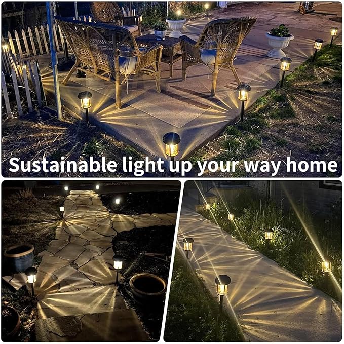 XMCOSY+ Solar Pathway Lights Outdoor, 6 Pack Solar Powered Garden Lights, 20 ...