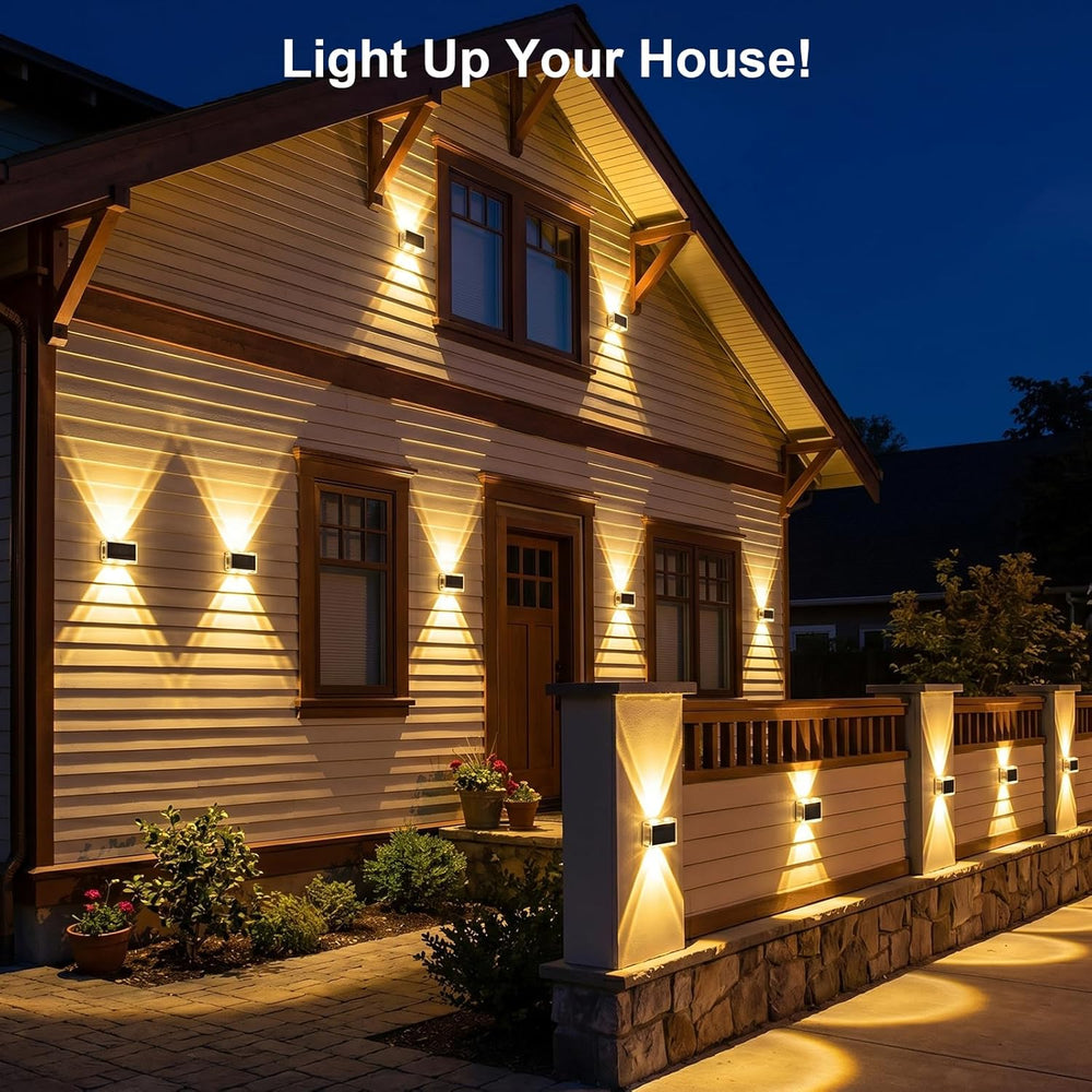 Solar Fence Lights Outdoor, Up Down Glow Solar Powered Wall Lights with 3 Mod...