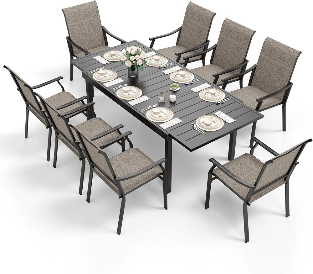 Sophia & William Outdoor Dining Set for 8 with Expandable Metal Table