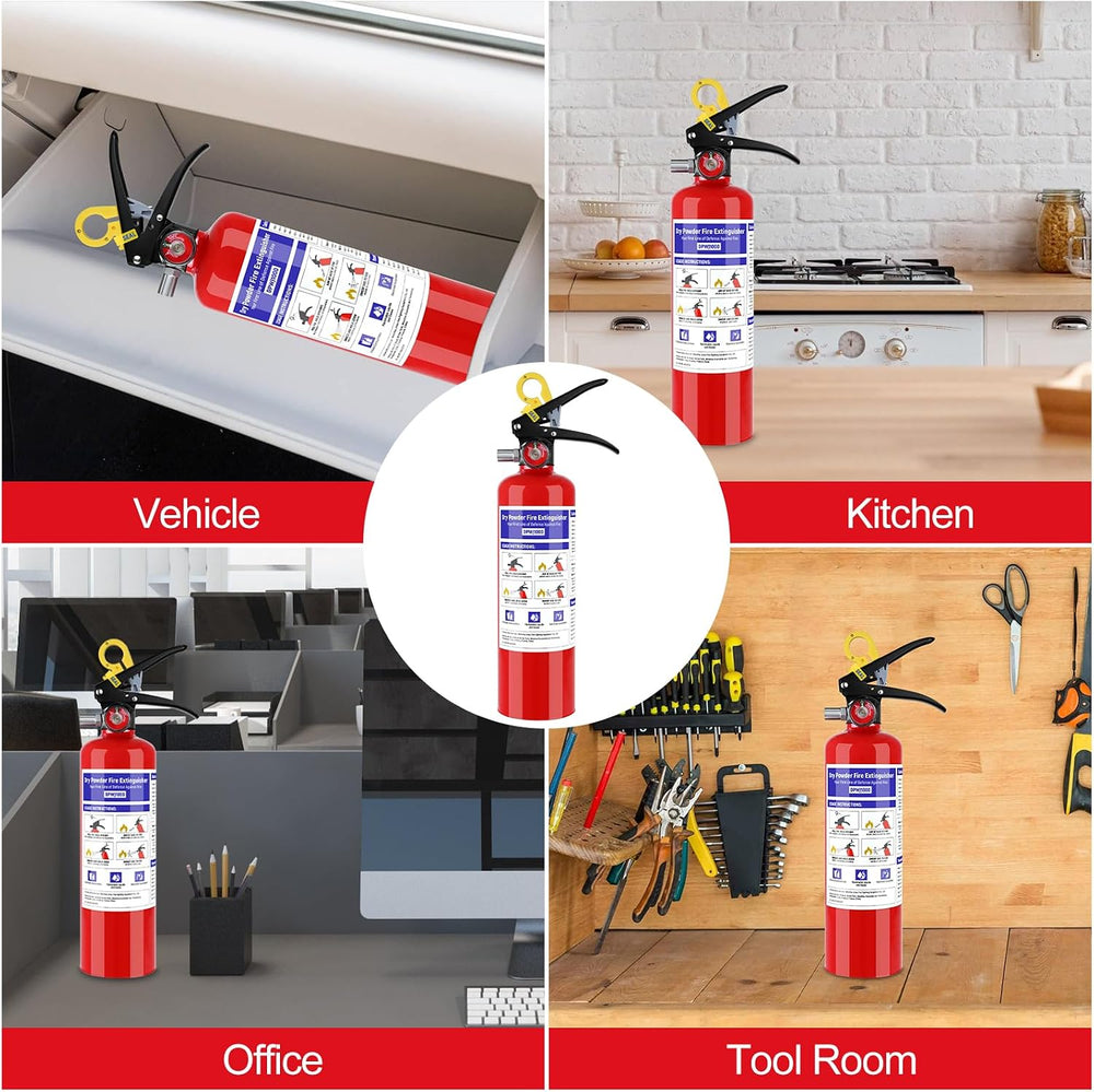 2 Pack Fire Extinguishers with Mount, 2.5 lb ABC Dry Chemical 1-A:10-B:C