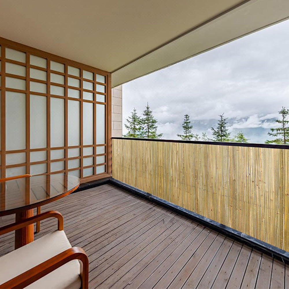 Bamboo Slat Fencing 6.5ft H x 13ft L, Handwoven Natural Bamboo Screen, Indoor...
