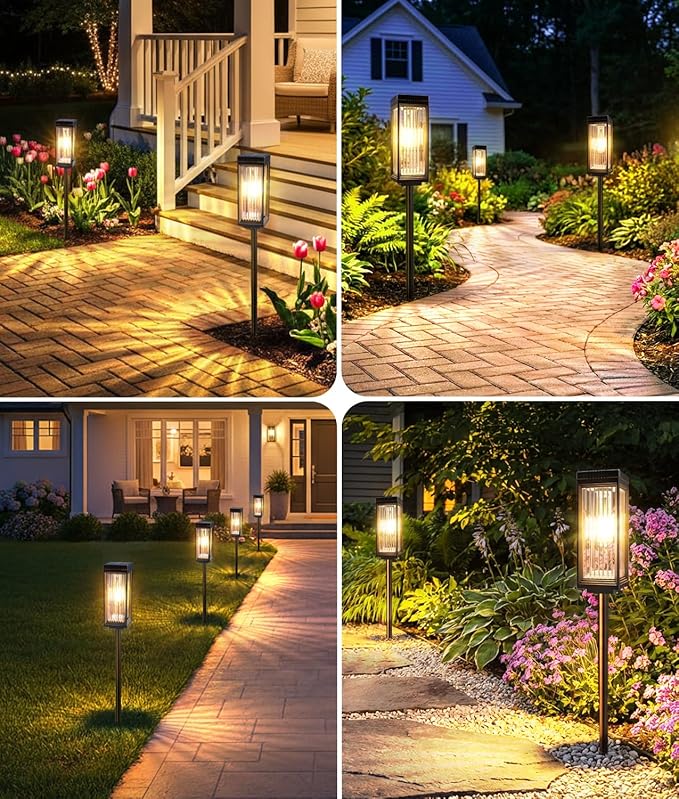 Solar Pathway Lights Outdoor, 8 Pack Upgraded Solar Lights Outdoor Waterproof...