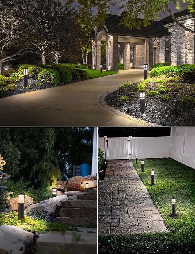 SUNVIE 12-Pack Low Voltage Landscape Pathway Lights 3W Outdoor Landscape Ligh...