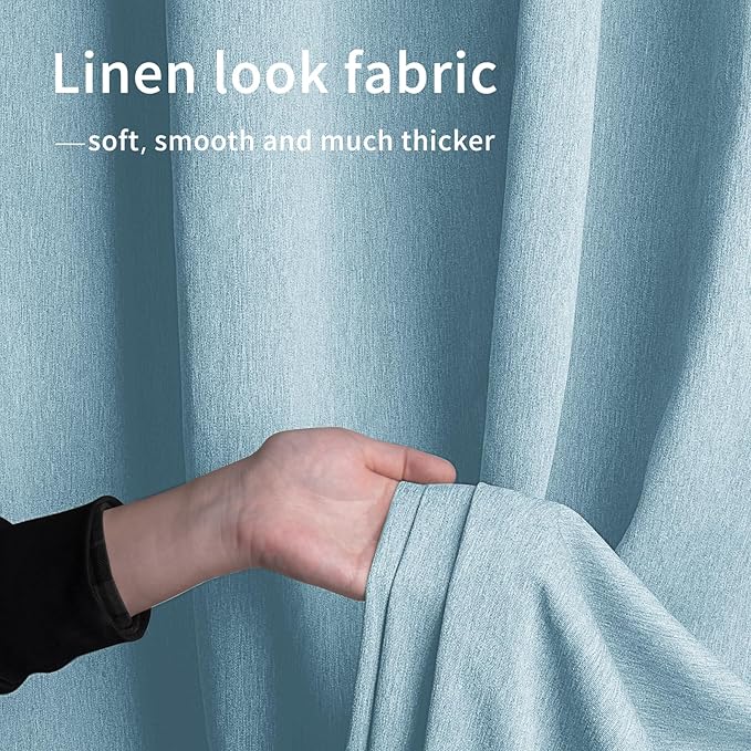 Easy-Going Linen Look Outdoor Curtains Waterproof Windproof Porch Curtains, S...