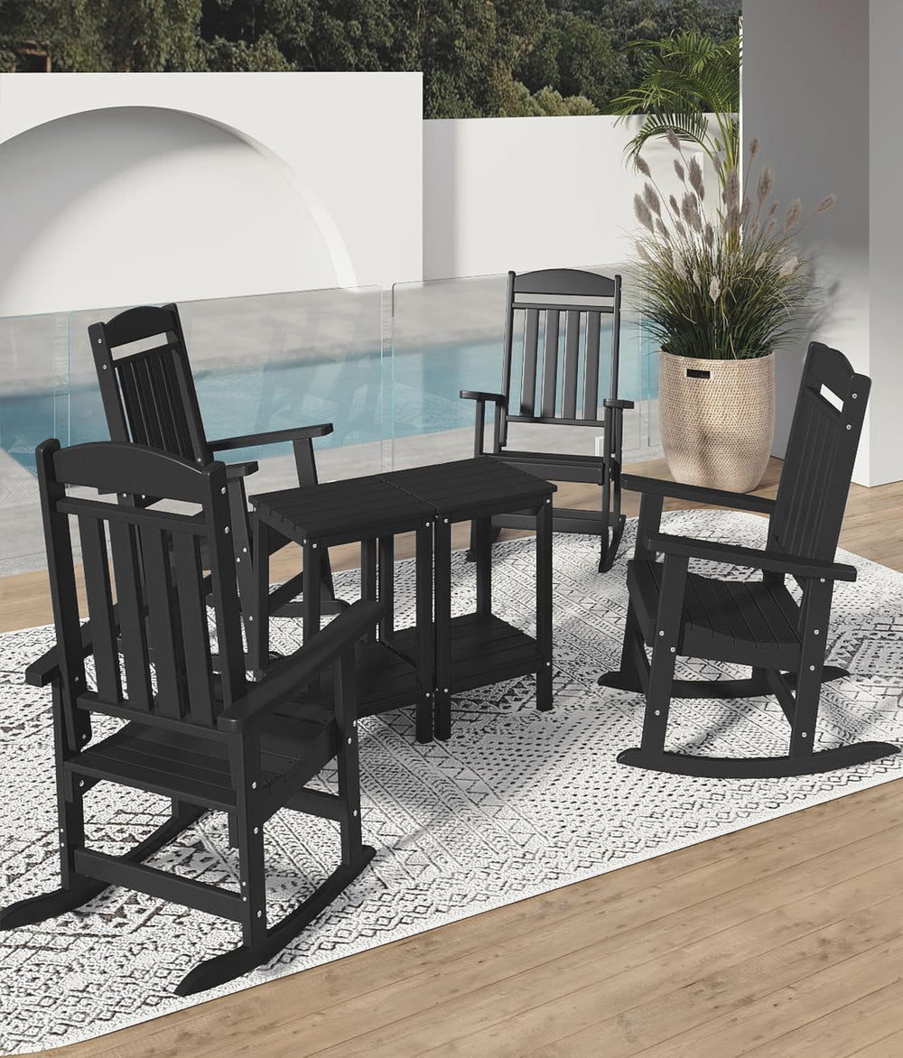 FOOWIN Outdoor Rocking Chair Set of 2, Oversized Rocking Chair Outdoor