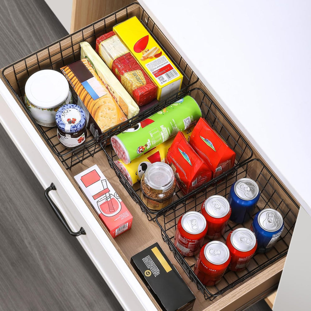 6 Pack Wire Baskets for Pantry Organization and Storage, Kitchen Organizer, 2...