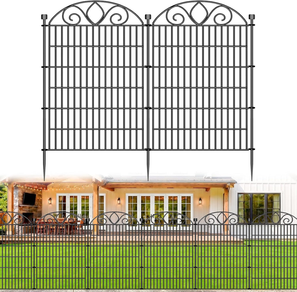 No Dig Garden Fence, Outdoor Dog Fence for Yard, 48in, 10Panels