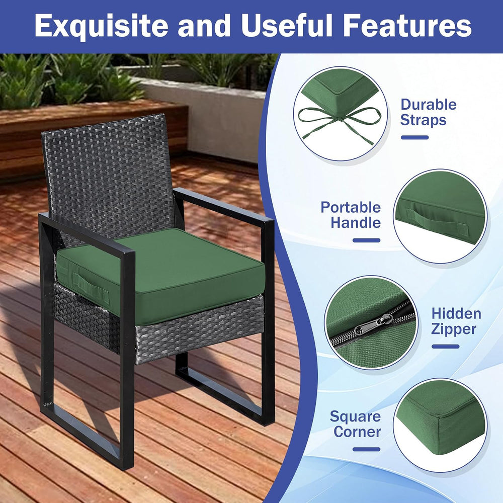 IASEAHK Patio Chair Cushions, 19" x 19" x 3" Outdoor Chair Cus...