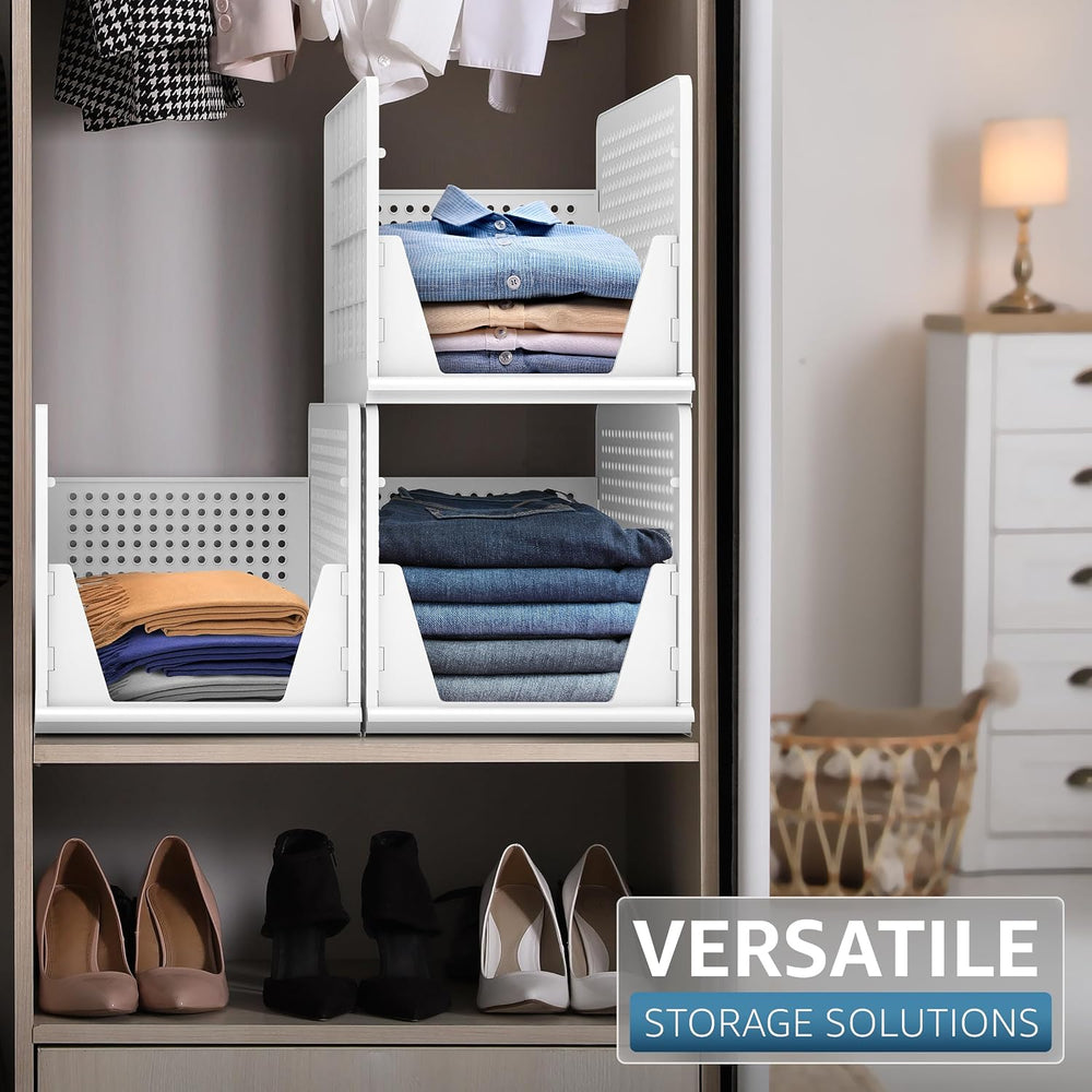 Sorbus Stackable Closet Organizer, Open-Front Shelf Bins (3 XL)