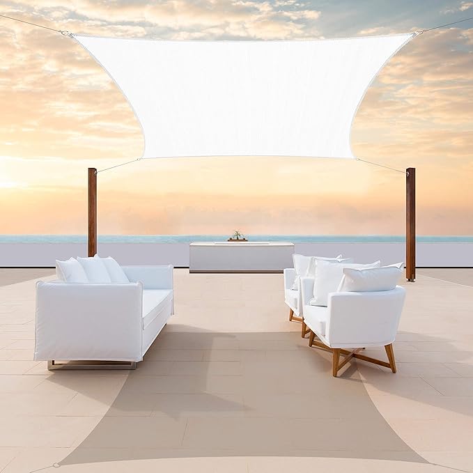 ColourTree TAPR1616 Custom Size 15' x 17' White Sun Shade Sail Canopy...
