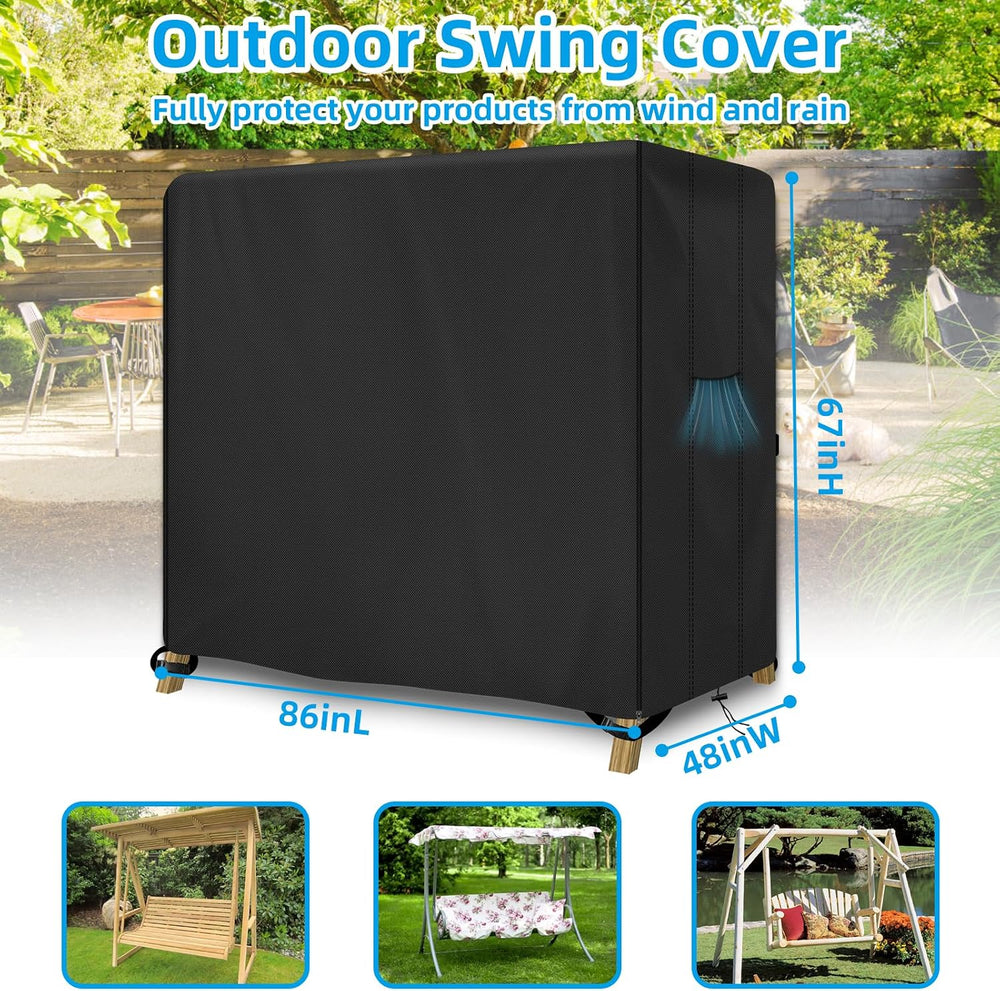 2/3Triple Seater Hammock Glider Cover, Upgraded 600D Heavy Duty Oxford Cloth ...