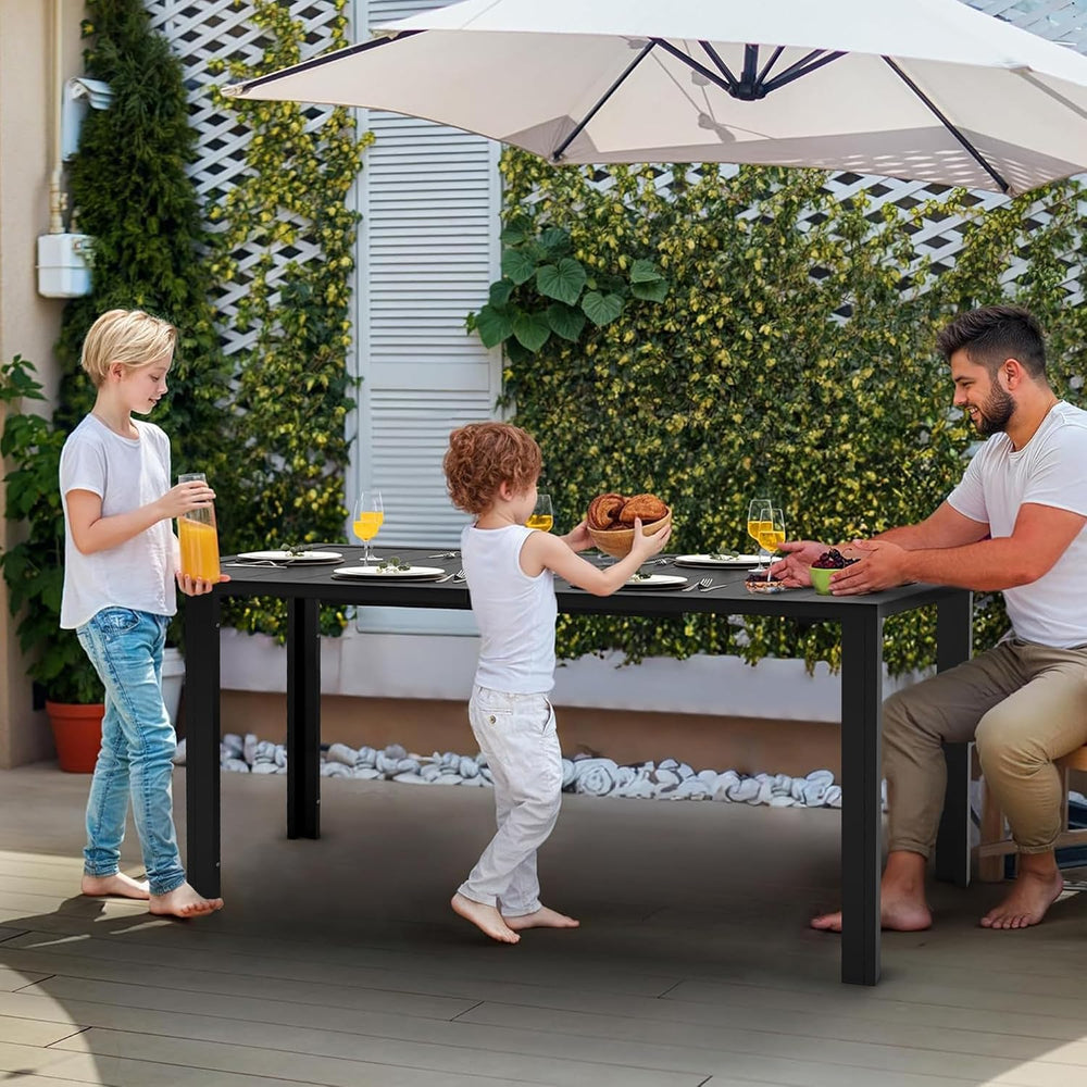 PIZZELLO Outdoor Dining Sets for 4, 60" Rectangular Table with 4 Chairs